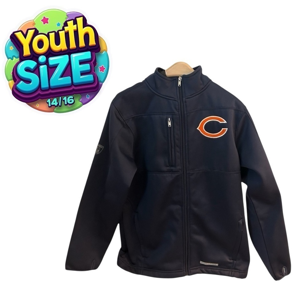 NFL Team Apparel Kids  Chicago Bears Youth Full-Zip Jacket- Size‎ (L) 14-16)